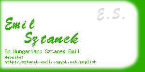 emil sztanek business card